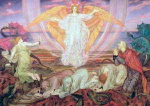 ドラゴンの死、1914 作： Evelyn De Morgan